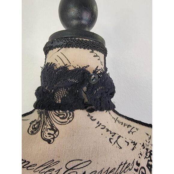 Free People Mini Dress M Harper Lace Halter Open Back OB915841 black Womens - Picture 10 of 15